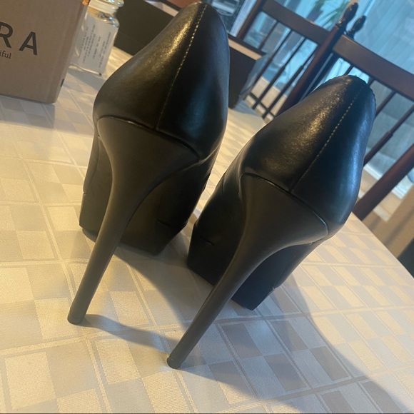 Lk New Pelle Moda Designer Black Pumps Heels 9 - Picture 4 of 7